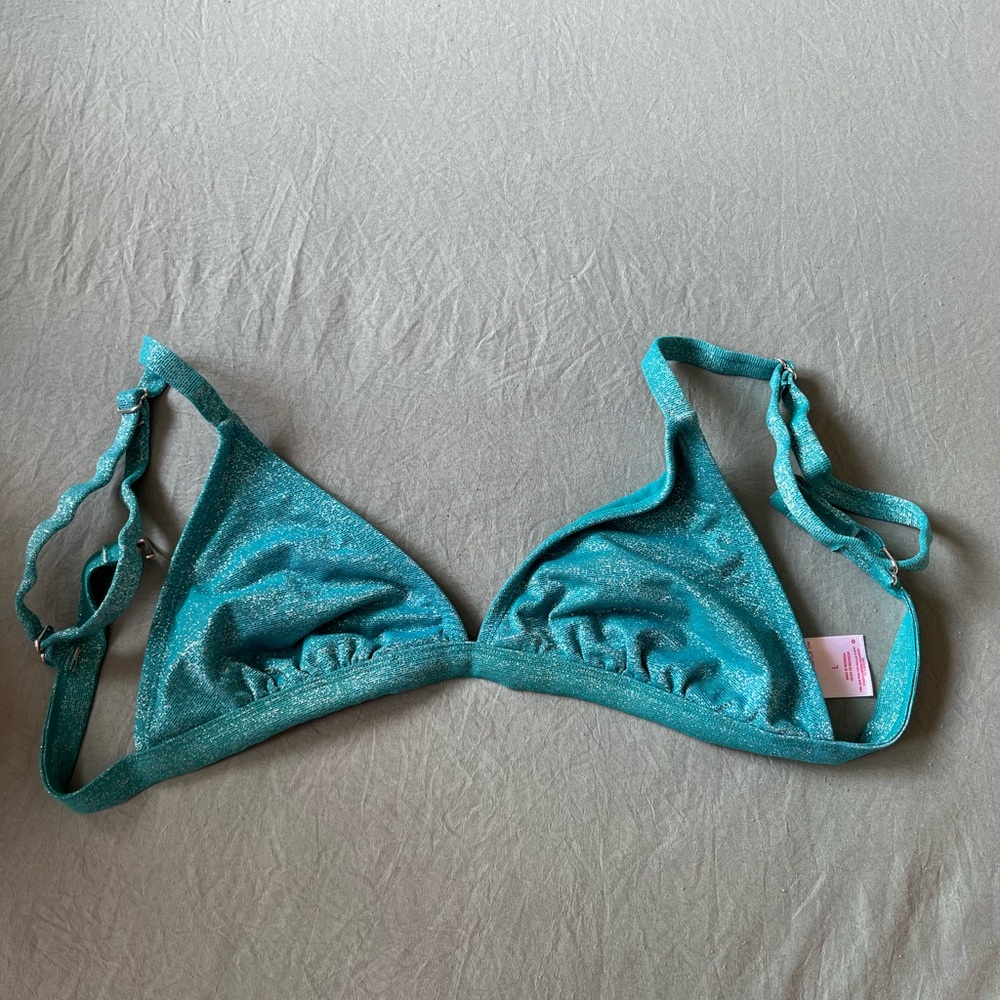 Sparkly blue swim top